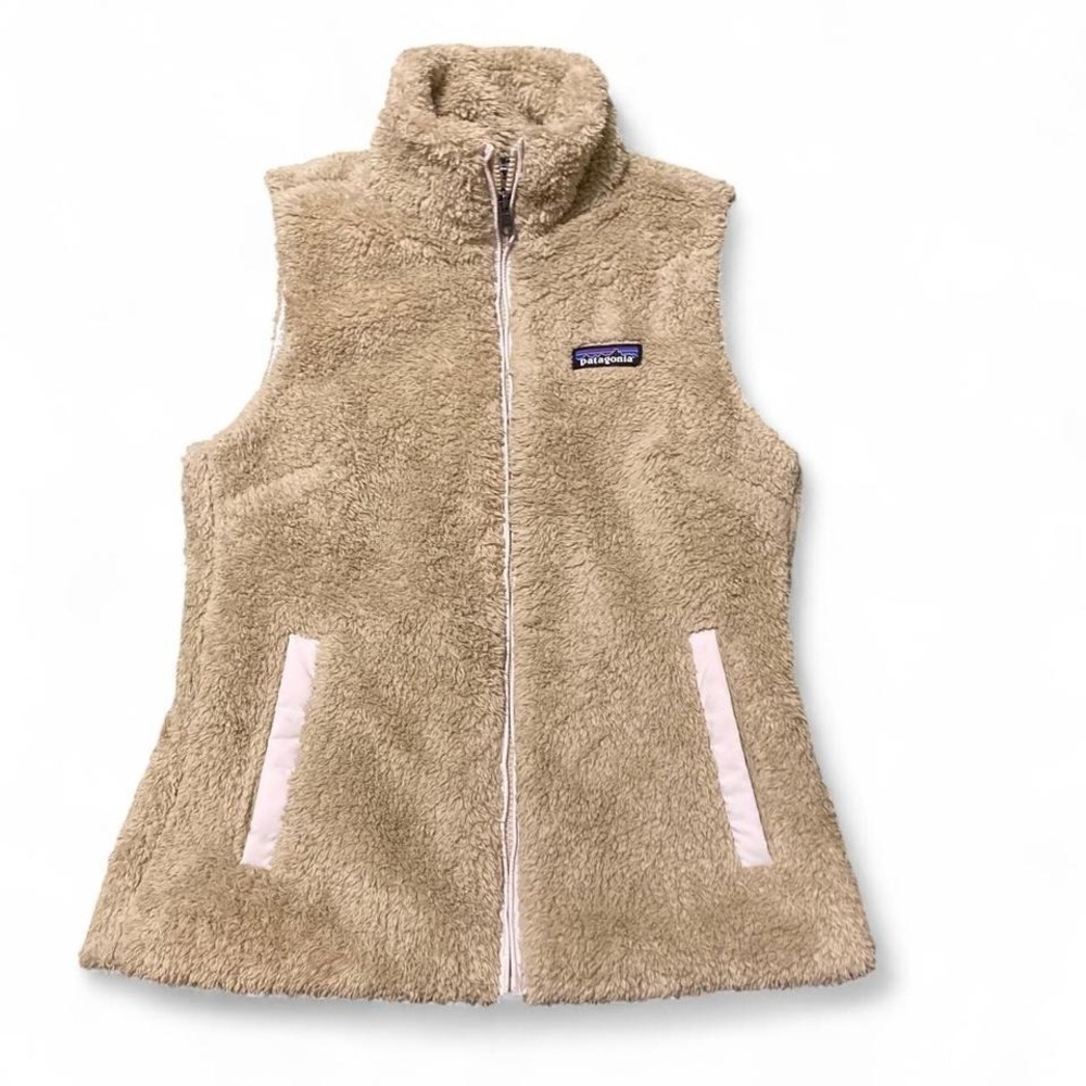 Patagonia Los Gatos Sherpa vest oatmeal tan full zip women's S